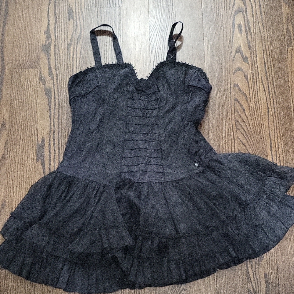 Tripp NYC Black Ruffled Bustier Mini Dress